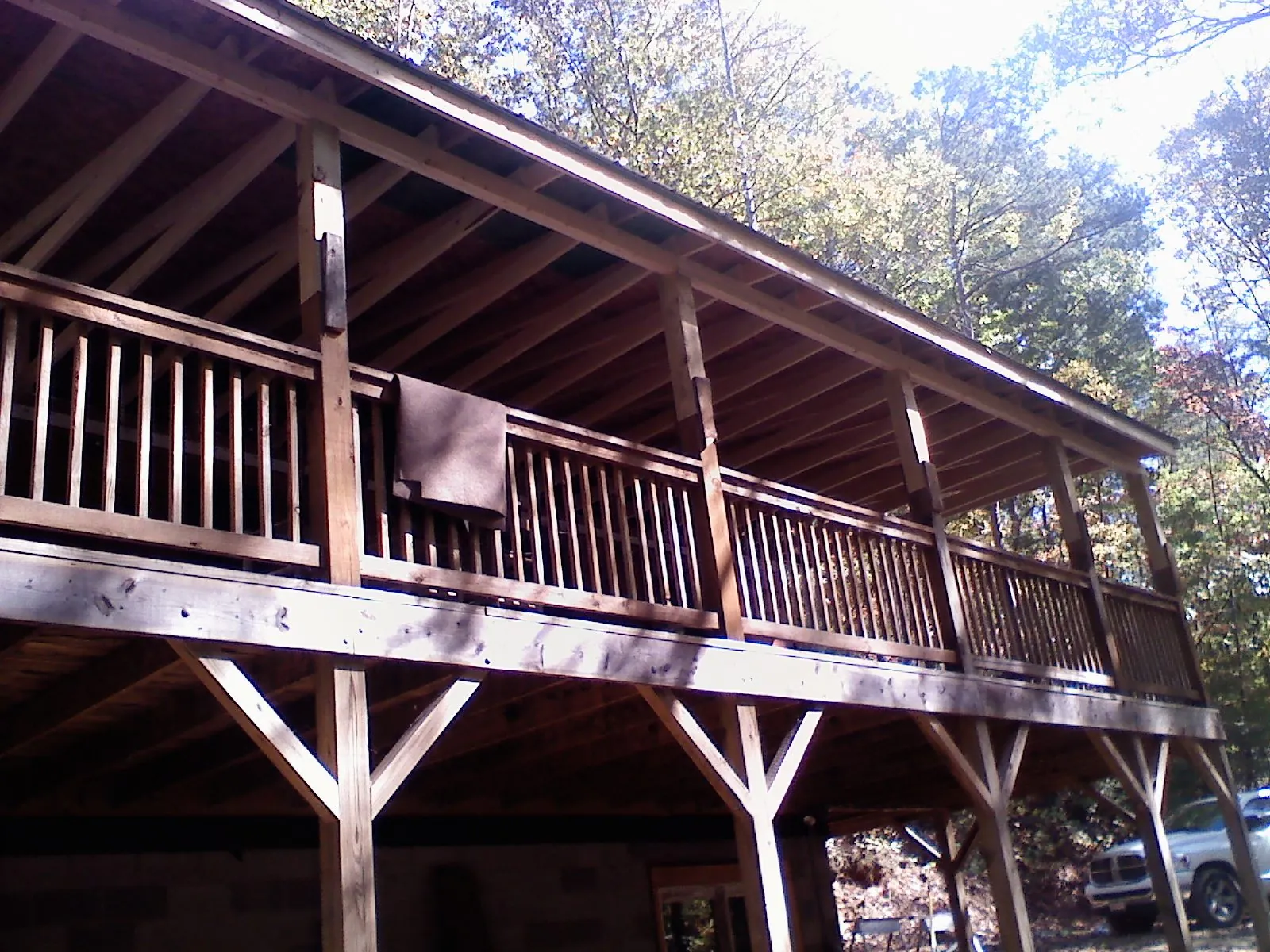 Timber framing under a new elevated porch and deck — Roof Leak Repair in Avenel by Roofing Brothers